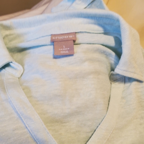 Chico's V-Neck 3/4 Sleeved Top SZ MD - Picture 5 of 6